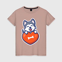 Женская футболка Doggy heart