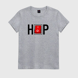 Футболка хлопковая женская Hip Hop выключатель, цвет: меланж