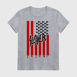 Футболка хлопковая женская Slayer Flag, цвет: меланж