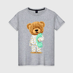 Женская футболка Плюшевый медвежонок сонный