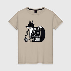 Женская футболка Лисичка с кофе