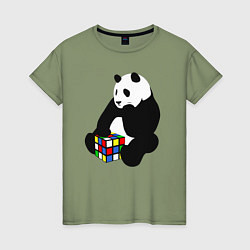 Женская футболка Панда с кубиком