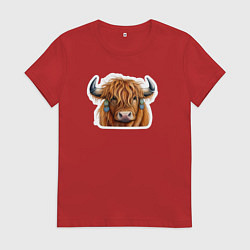 Женская футболка Шотландский волосатый бык