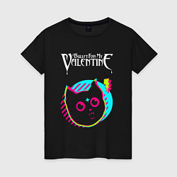 Женская футболка Bullet For My Valentine rock star cat