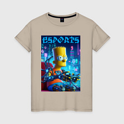 Женская футболка Cyber Bart Simpson - esport