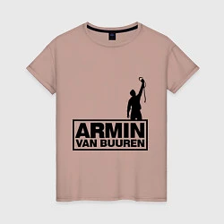 Футболка хлопковая женская Armin van buuren, цвет: пыльно-розовый