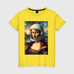 Женская футболка Mona Lisa astronaut - neural network