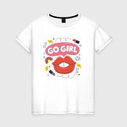 Женская футболка Go girl lips