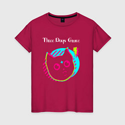 Женская футболка Three Days Grace rock star cat