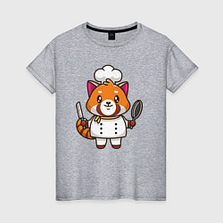 Женская футболка Красная панда повар