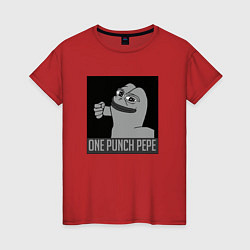 Женская футболка One punch pepe