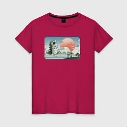 Женская футболка Монстр горы Фудзи