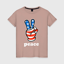 Женская футболка USA peace