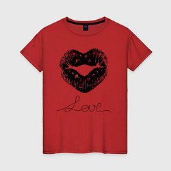 Женская футболка Сердце любовь губки