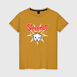 Футболка хлопковая женская Sleepnot, цвет: горчичный