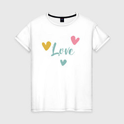 Женская футболка Love and hearts