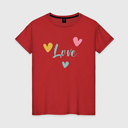 Женская футболка Love and hearts