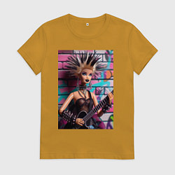 Женская футболка Barbie - punk guitarist neural network