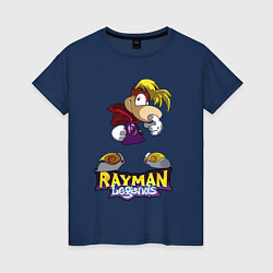 Футболка хлопковая женская Rayman - legends, цвет: тёмно-синий