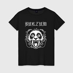 Футболка хлопковая женская Burzum rock panda, цвет: черный