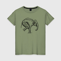 Женская футболка Слон акробат