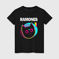 Женская футболка Ramones rock star cat