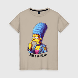 Женская футболка Marge Simpson - punks not dead motto