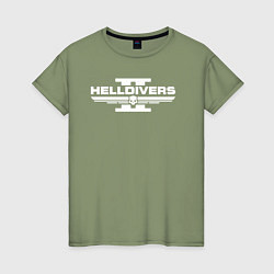 Футболка хлопковая женская Helldivers 2: Logo, цвет: авокадо