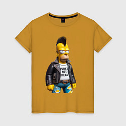 Женская футболка The harsh Homer Simpson - punks not dead