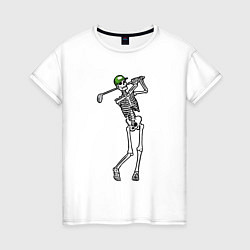 Женская футболка Golfing skeleton
