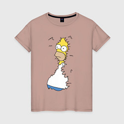 Женская футболка Гомер в кустах