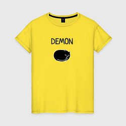 Женская футболка Минималистичный кот демон