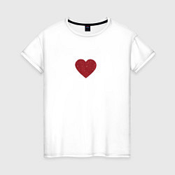 Женская футболка Блестящее красное сердечко