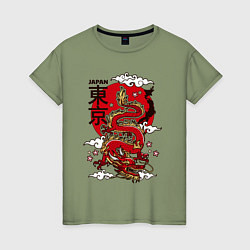 Женская футболка Япония - дракон