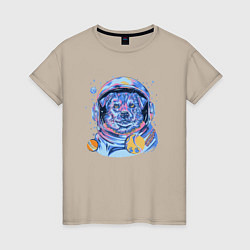 Женская футболка Собака космонавт