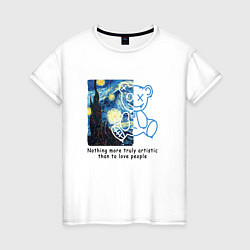 Женская футболка Звёздная ночь с мишкой