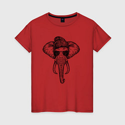 Женская футболка Слон хипстер
