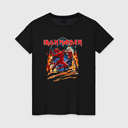 Футболка хлопковая женская Iron Maiden Run To The Hils, цвет: черный