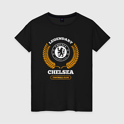 Женская футболка Лого Chelsea и надпись legendary football club