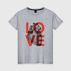 Женская футболка Love с сердцем