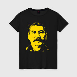 Футболка хлопковая женская Yellow Stalin, цвет: черный