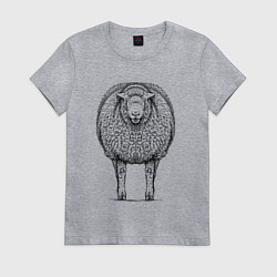 Женская футболка Овца анфас