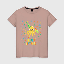 Женская футболка Веселый осминог