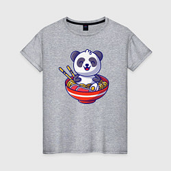 Женская футболка Панда ест рамен