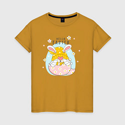 Женская футболка Пасха гном заячьи ушки
