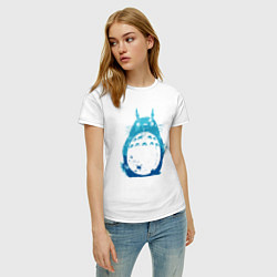 Футболка хлопковая женская Blue Totoro, цвет: белый — фото 2