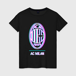 Женская футболка AC Milan FC в стиле glitch
