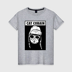 Женская футболка Cat cobain