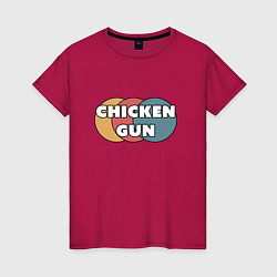 Женская футболка Chicken gun круги
