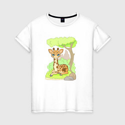Женская футболка Милый маленький жираф